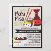 Sushi Party Kawaii Einladung (Vorderseite)