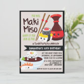 Sushi Party Kawaii Einladung (Stehend Vorderseite)