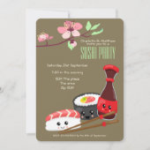 Sushi Party Kawaii Personalize Japanisch Themed Th Einladung (Vorderseite)