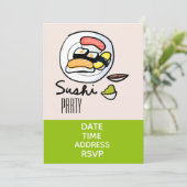 Sushi Party Modernes japanisches Party Einladung (Stehend Vorderseite)