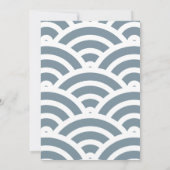 Sushi Party Modernes Weiß & Blau Geburtstag Einladung (Rückseite)