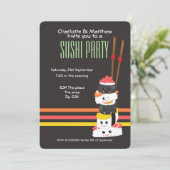 Sushi Party Niedlich Kawaii Personalize Japanisch Einladung (Stehend Vorderseite)