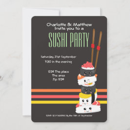 Sushi Party Niedlich Kawaii Personalize Japanisch Einladung