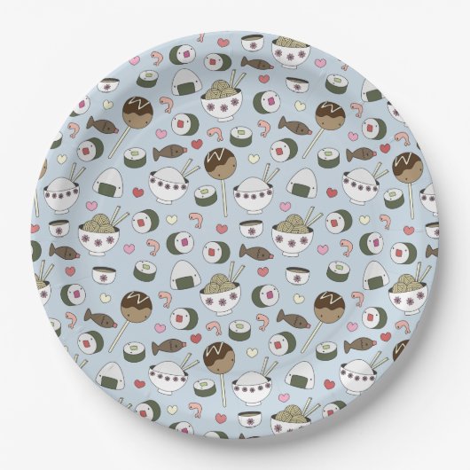 Sushi-Party-Papier-Teller Pappteller (Vorderseite)