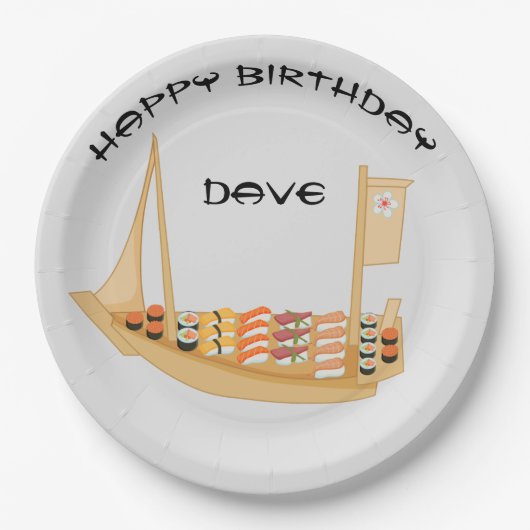 Sushi-Party Pappteller (Vorderseite)