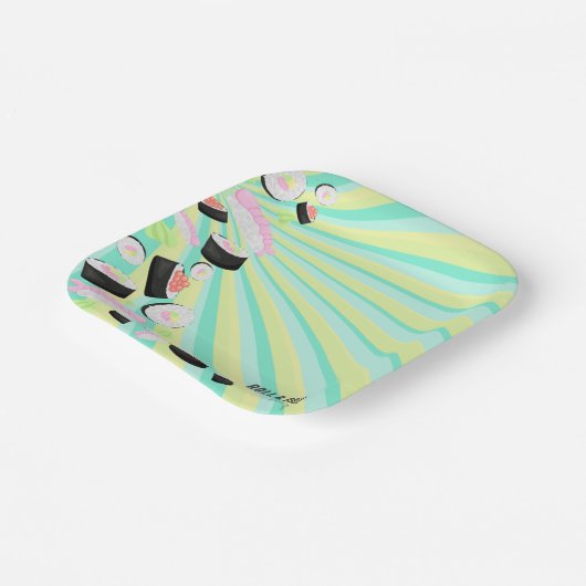 Sushi Party Pappteller (Gewinkelt)