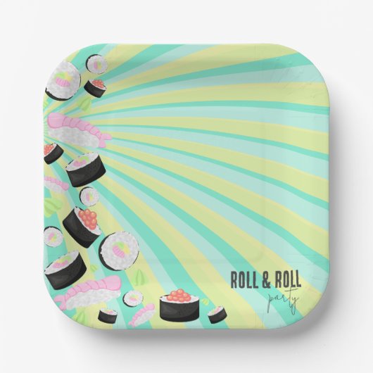 Sushi Party Pappteller (Vorderseite)