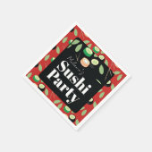 Sushi Party Rolls Birthday Name Serviette (Ecke)