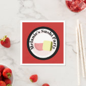 Sushi Party Rolls Geburtstagsname Serviette (Beispiel)