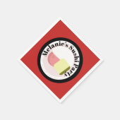 Sushi Party Rolls Geburtstagsname Serviette (Ecke)