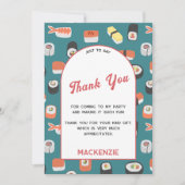 Sushi Party Vielen Dank Karte (Vorderseite)