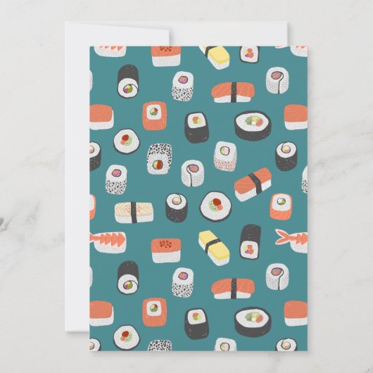 Sushi Party Vielen Dank Karte (Rückseite)