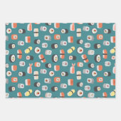 Sushi Pattern Aquamarin Green Geschenkpapier Set (Vorderseite 2)
