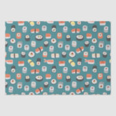 Sushi Pattern Aquamarin Green Seidenpapier (Vorderseite)