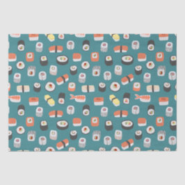 Sushi Pattern Aquamarin Green Seidenpapier