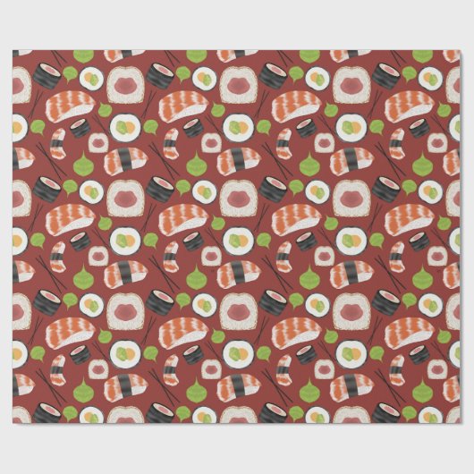 Sushi Pattern Geschenkpapier (Flach)