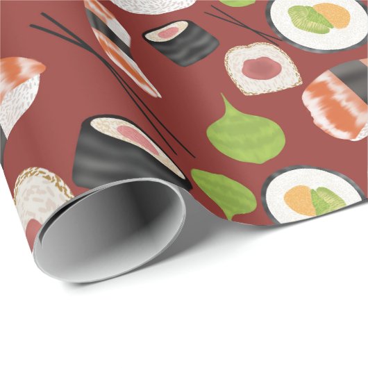 Sushi Pattern Geschenkpapier (Rolleneckpunkt)