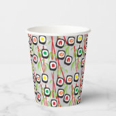Sushi Pattern Pappbecher (Rückseite)
