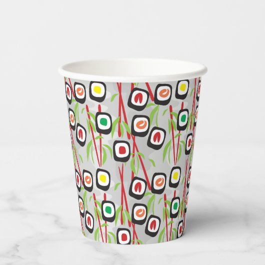 Sushi Pattern Pappbecher (Rückseite)