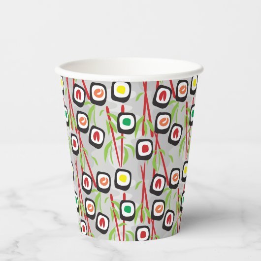 Sushi Pattern Pappbecher (Vorderseite)