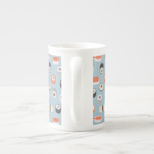 Sushi Pattern Porzellantasse (Rückseite)