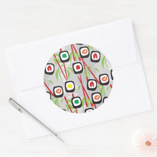 Sushi Pattern Runder Aufkleber (Umschlag)