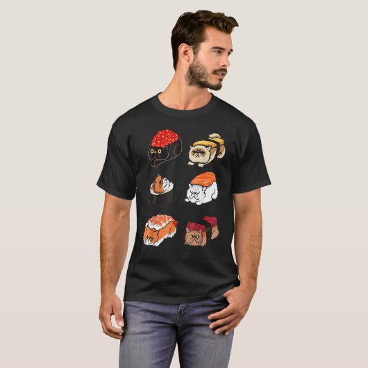 Sushi Persian Cat by Huebucket T-Shirt (Vorne ganz)