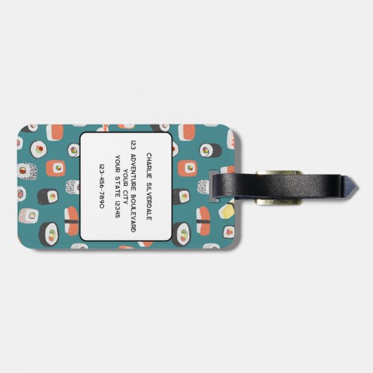 Sushi Personalisiert Gepäckanhänger (Rückseite horizontal)