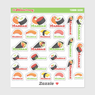Sushi Personalisiert Name Labels   Schule