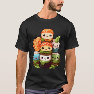 Sushi Pile Nigiri Maki Sashimi Salmon Japanischer  T-Shirt