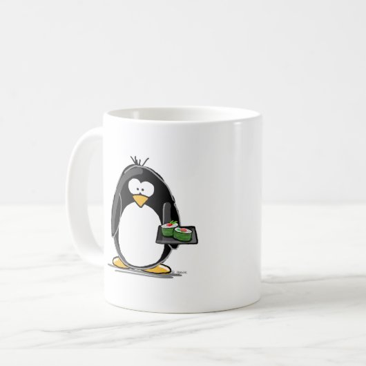 Sushi-Pinguin Kaffeetasse (Vorderseite Links)