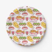 Sushi Pink Party Papierplatte - Besondere Anlässe. Pappteller (Vorderseite)