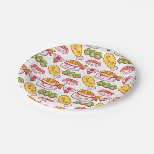 Sushi Pink Party Papierplatte - Besondere Anlässe. Pappteller (Schrägansicht)