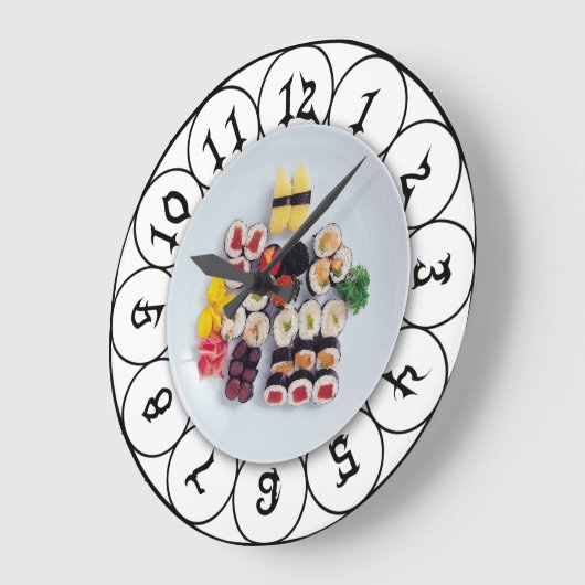Sushi plate | kitchen große wanduhr (Winkel)