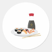 Sushi Plate Runder Aufkleber (Vorderseite)