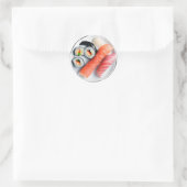 Sushi-Platte | Realistisches Essen Runder Aufkleber (Tasche)