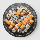 Sushi Platter Große Wanduhr (Vorderseite)