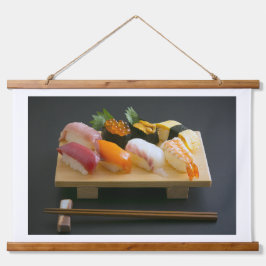 Sushi Platter Harmony Tapestry – Taste of Japan Wandteppich Mit Holzrahmen