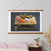 Sushi Platter Harmony Tapestry – Taste of Japan Wandteppich Mit Holzrahmen (Schlafzimmer)