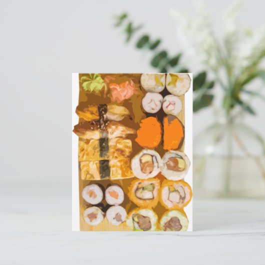 Sushi Postkarte (Stehend Vorderseite)