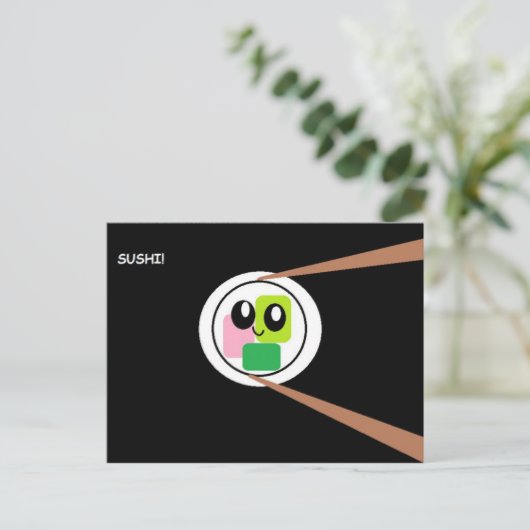 Sushi Postkarte (Stehend Vorderseite)