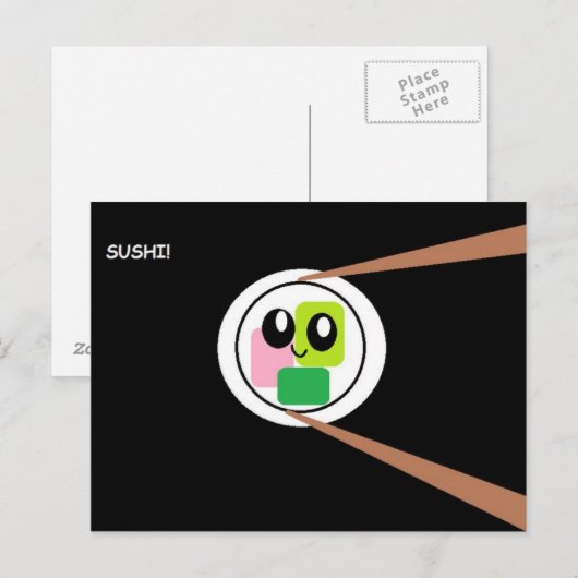 Sushi Postkarte (Vorne/Hinten)