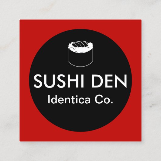 Sushi Quadratische Visitenkarte (Rückseite)