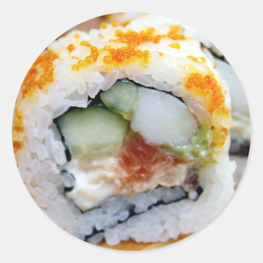 Sushi-Realistisches Essen Runder Aufkleber (Vorderseite)