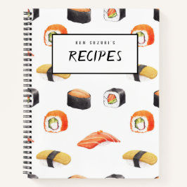 Sushi Recipe Book Notizblock