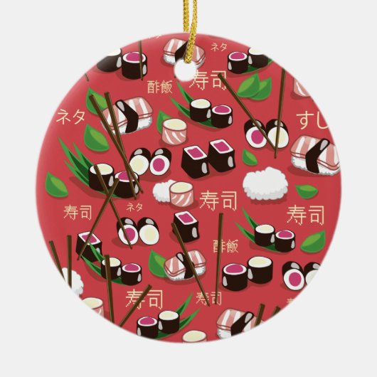 Sushi Red Keramik Ornament (Vorne)
