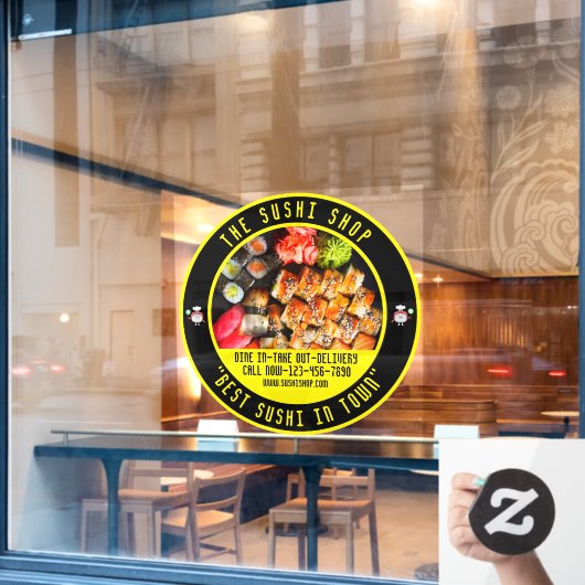 Sushi Restaurant Große Front individuell anpassen Fensteraufkleber (Café-Fenster)