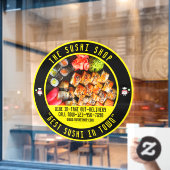 Sushi Restaurant Große Front individuell anpassen Fensteraufkleber (Café-Fenster)