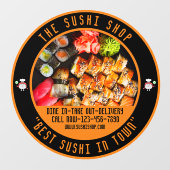 Sushi Restaurant Große Front individuell anpassen Fensteraufkleber (Blatt)