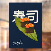 Sushi Restaurant Salmon Japanische Kalligrafie 3 Fensteraufkleber (Blatt 2)